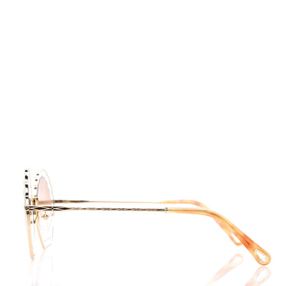 Chloe Metal Scalloped Sunglasses CE147S Gold Brown 3 of 7