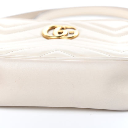 Gucci Calfskin Matelasse Mini GG Marmont Chain Shoulder Bag White 9 of 18