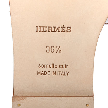 Hermes Box Calfskin Oran Sandals 36.5 White 6 of 8