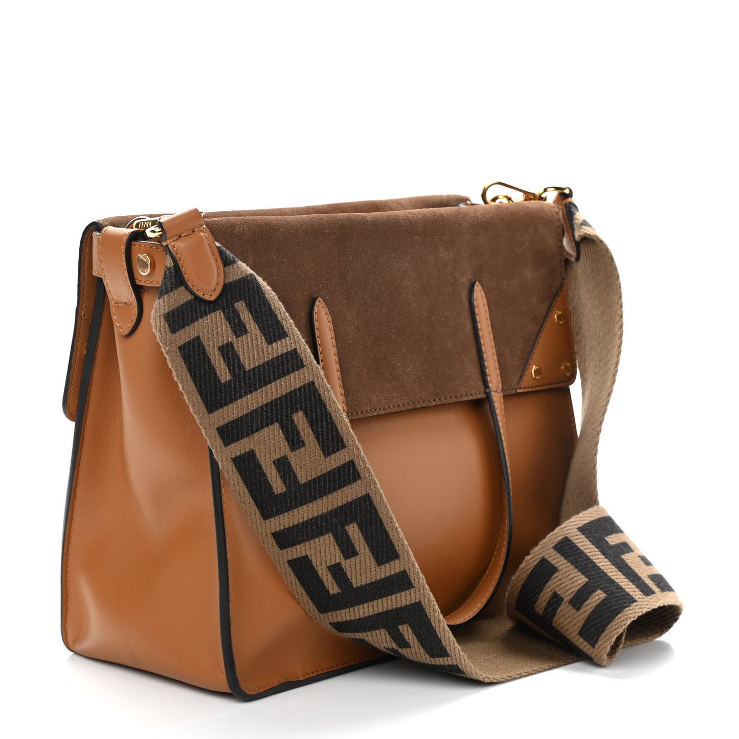 Vitello Grace Suede Flip Tote Nocciola Marrone