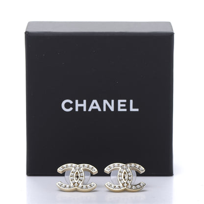Chanel Crystal CC Earrings Gold 6 of 6