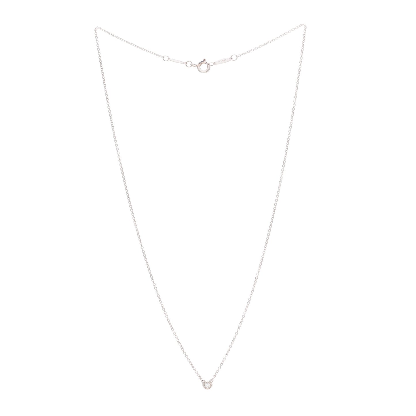 Sterling Silver Diamond .05ct Elsa Peretti Diamonds by the Yard Pendant Necklace