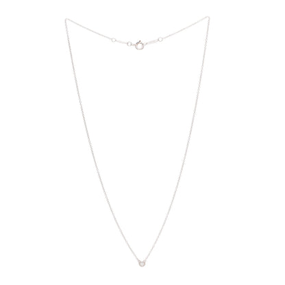 Tiffany Sterling Silver Diamond .05ct Elsa Peretti Diamonds by the Yard Pendant Necklace 3 of 8