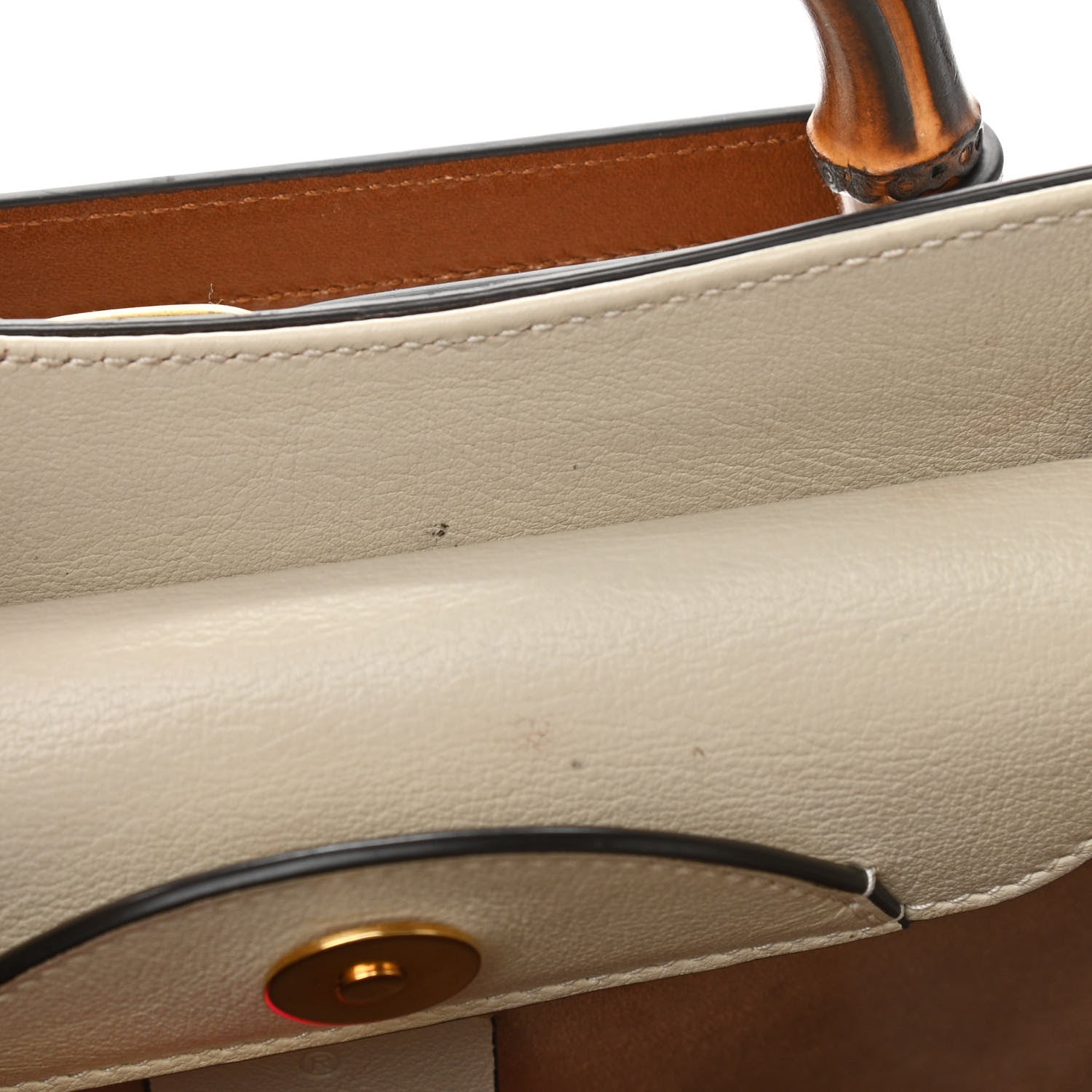Gucci Wonka Grain Calfskin Small Diana Tote Bag Mystic White Cuir 13 of 13