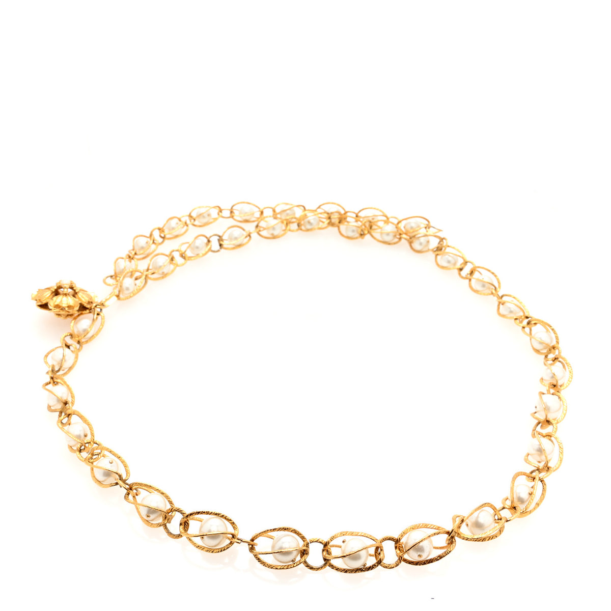 Chanel Metal CC Caged Pearls Chain Belt  Gold 2 of 3