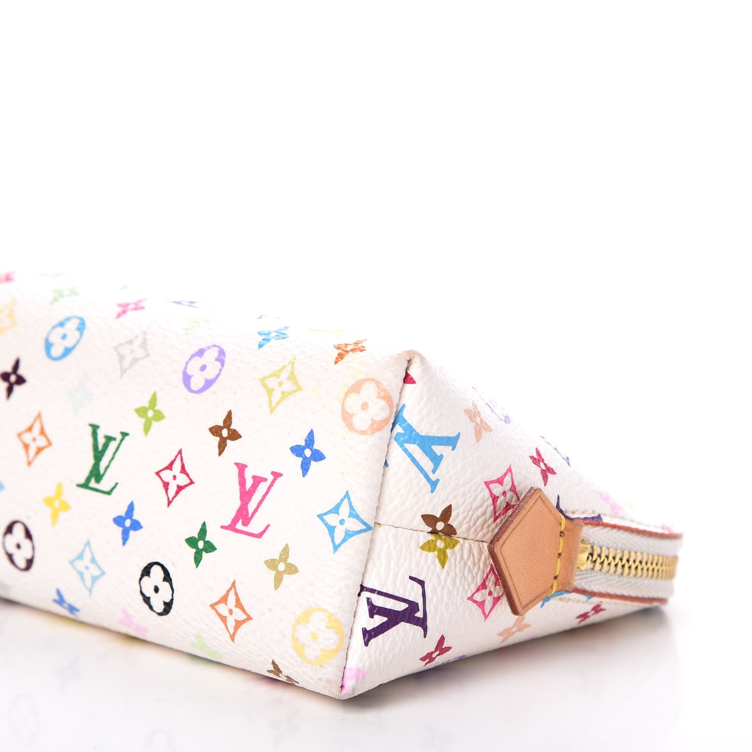 Louis Vuitton Monogram Multicolor Cosmetic Pouch White Litchi 10 of 11