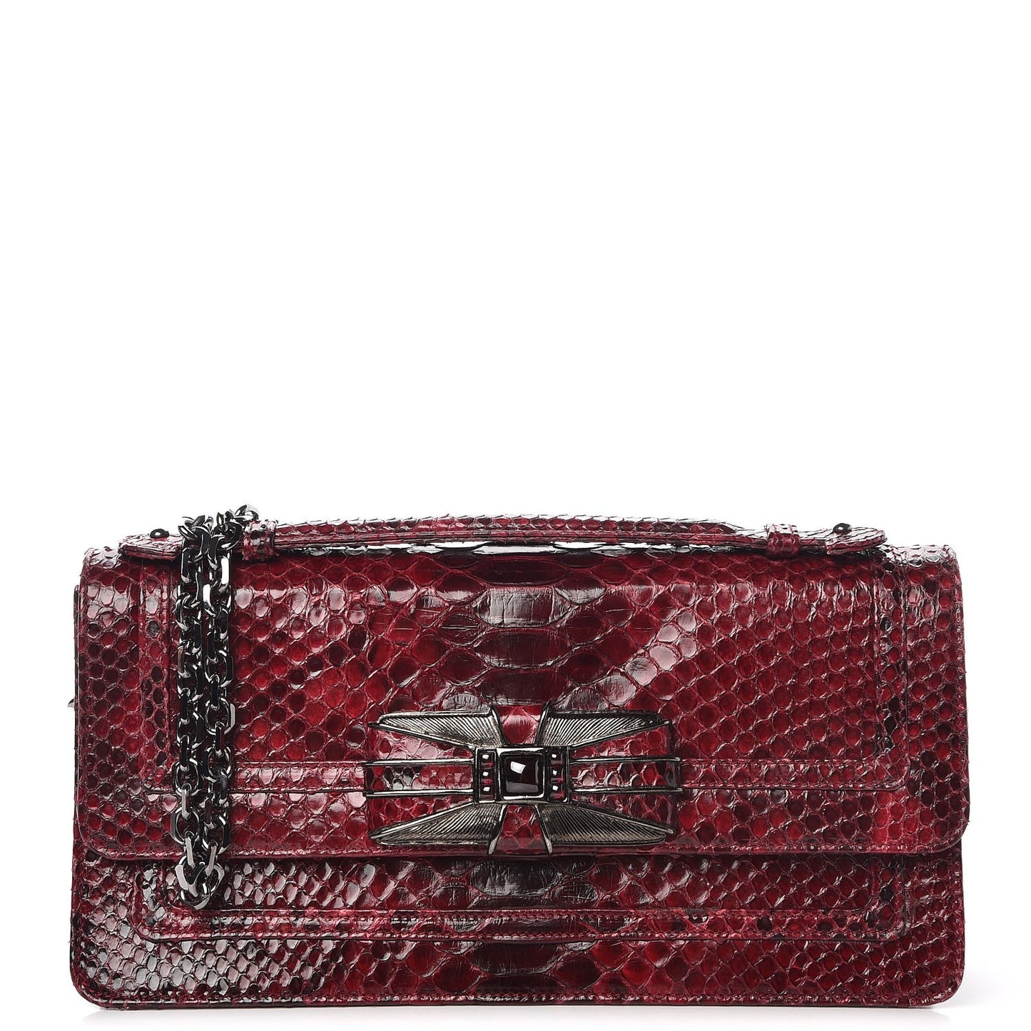 Python Crystal Clutch Red
