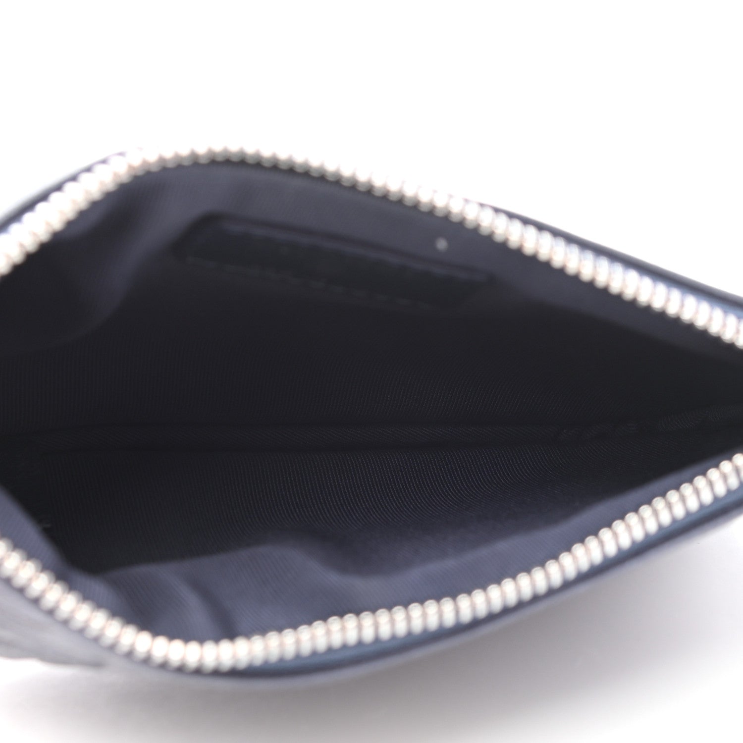 Chanel Goatskin Camellia Embossed Cosmetic Pouch Navy 5 of 7