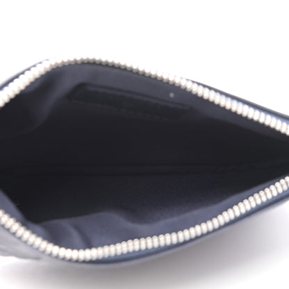 Chanel Goatskin Camellia Embossed Cosmetic Pouch Navy 5 of 7