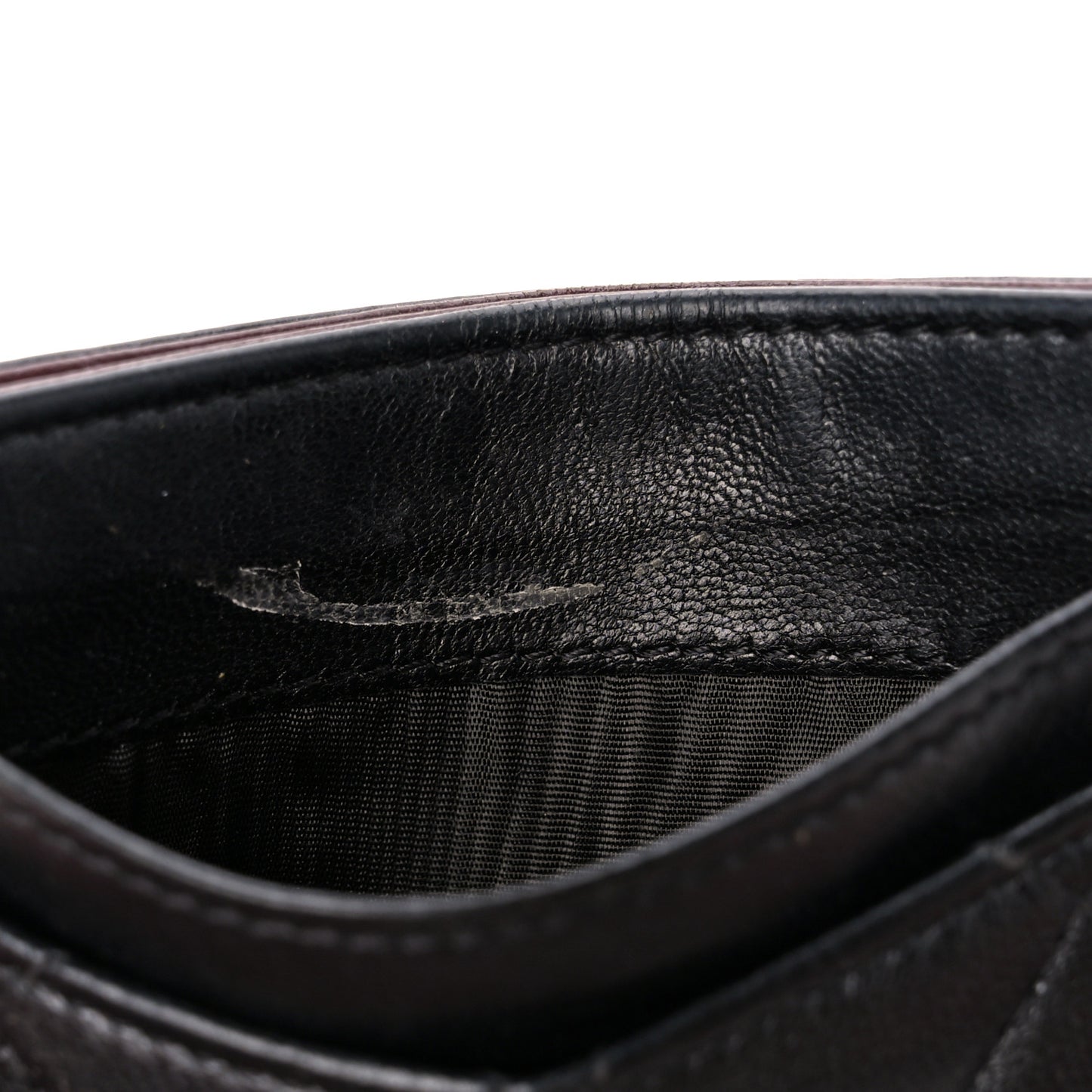 Lambskin Quilted Card Holder Black