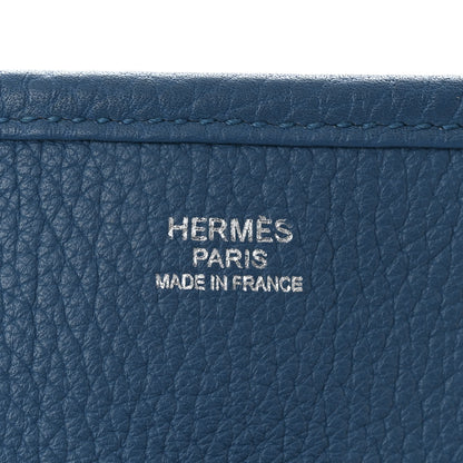 Hermes Taurillon Clemence Evelyne III PM Bleu Agate Cuivre 6 of 10