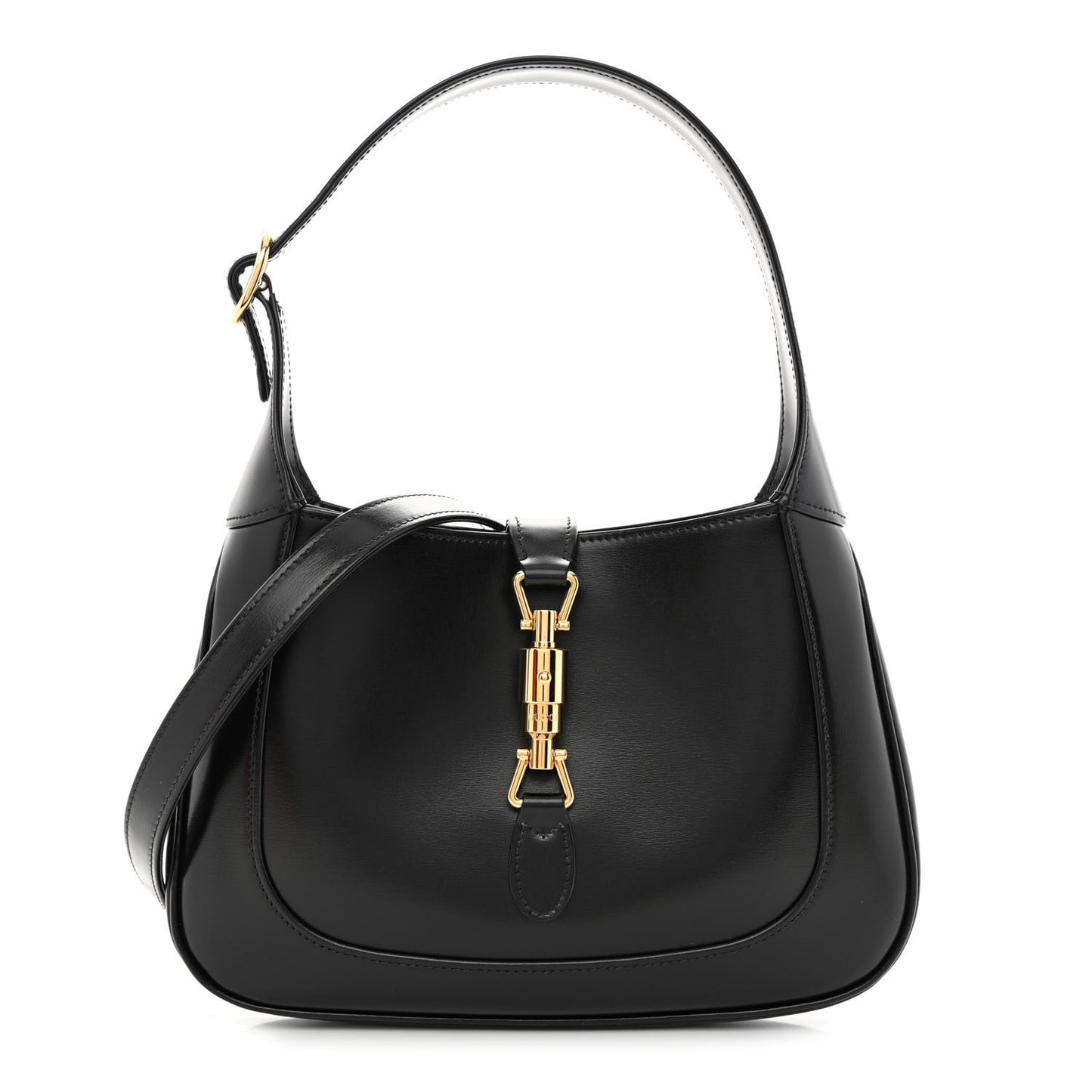 Boarded Dyana Lux Calfskin Small Jackie 1961 Hobo Black