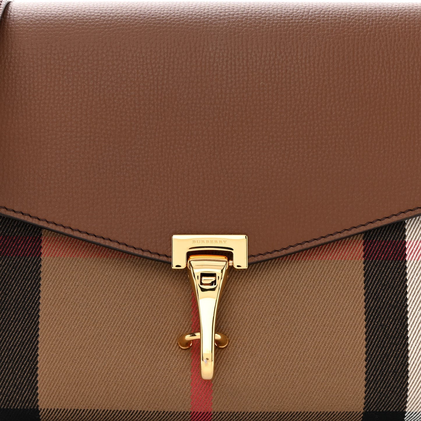 Derby Calfskin House Check Small Macken Crossbody Bag Tan