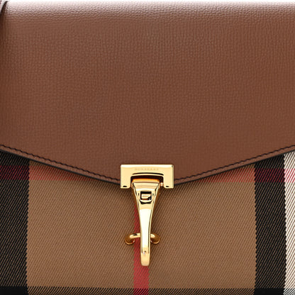 Burberry Derby Calfskin House Check Small Macken Crossbody Bag Tan 9 of 12