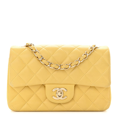 Chanel Lambskin Quilted Mini Rectangular Flap Yellow 1 of 17