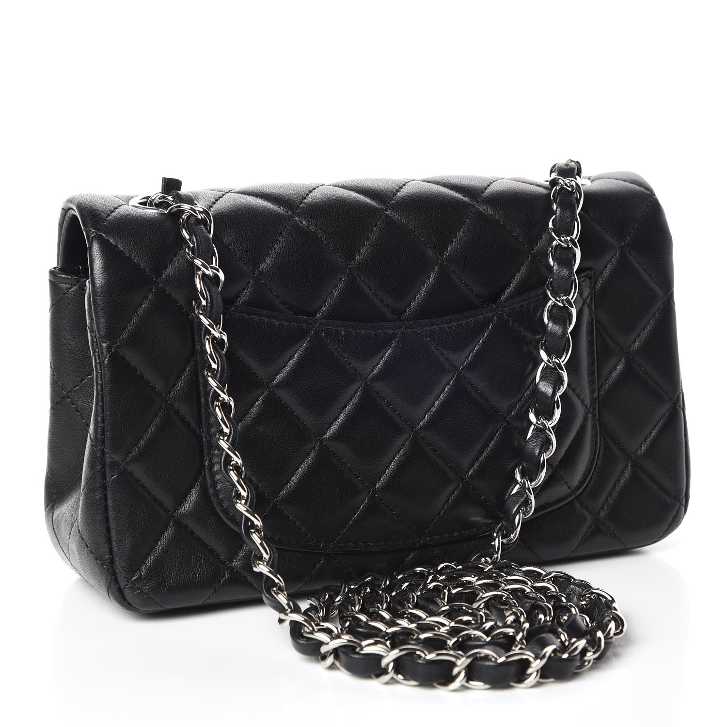 Chanel Lambskin Quilted Mini Rectangular Flap Black 3 of 9