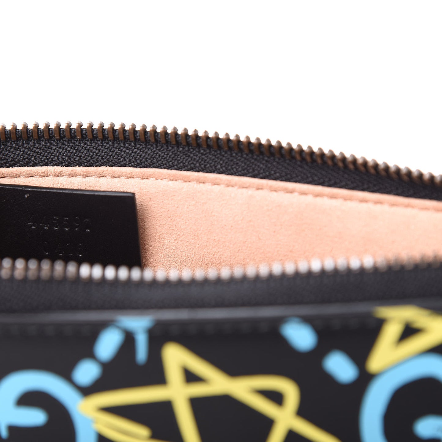 Calfskin GucciGhost Print Pouch Black New Acquamarine