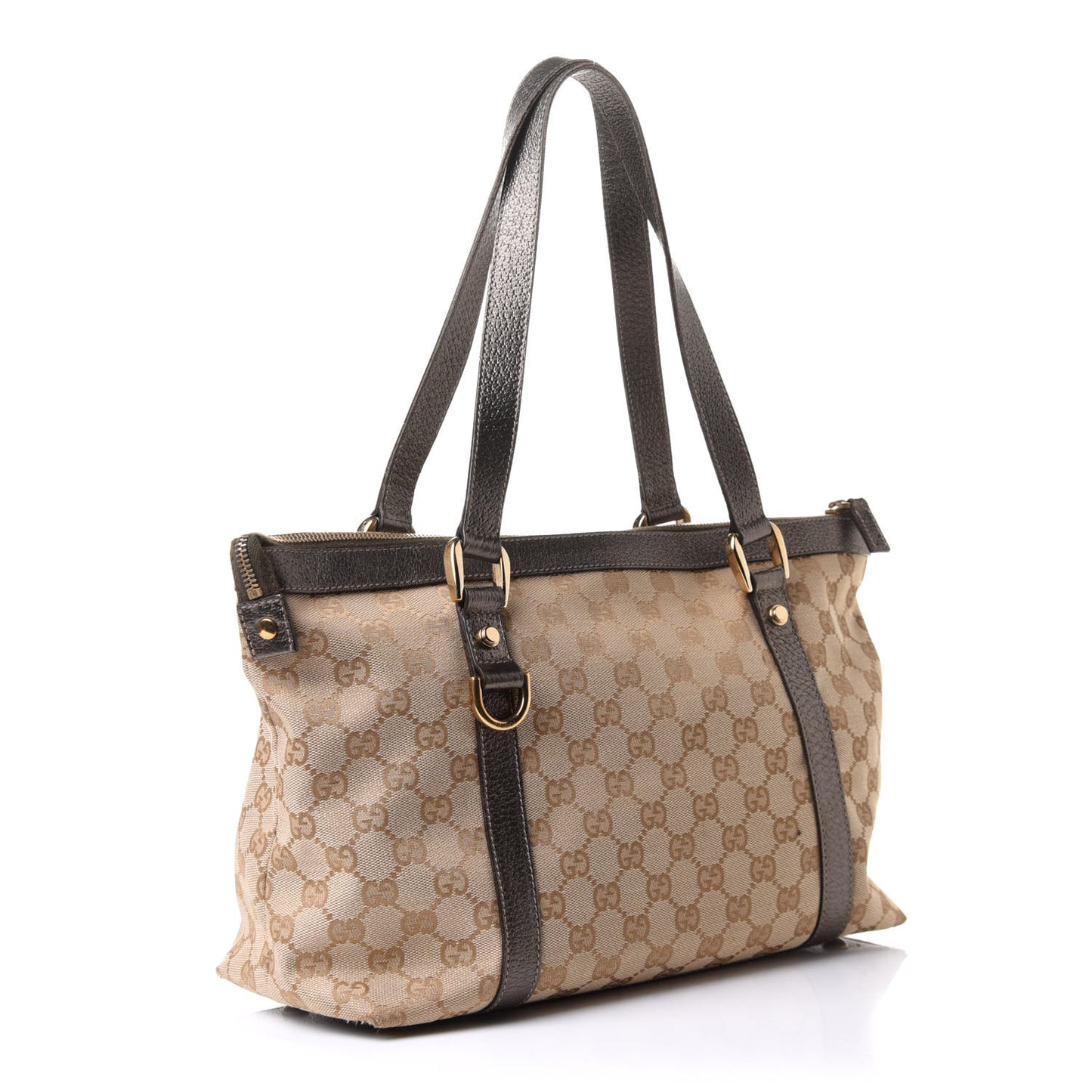 Monogram Medium Abbey Tote Dark Brown