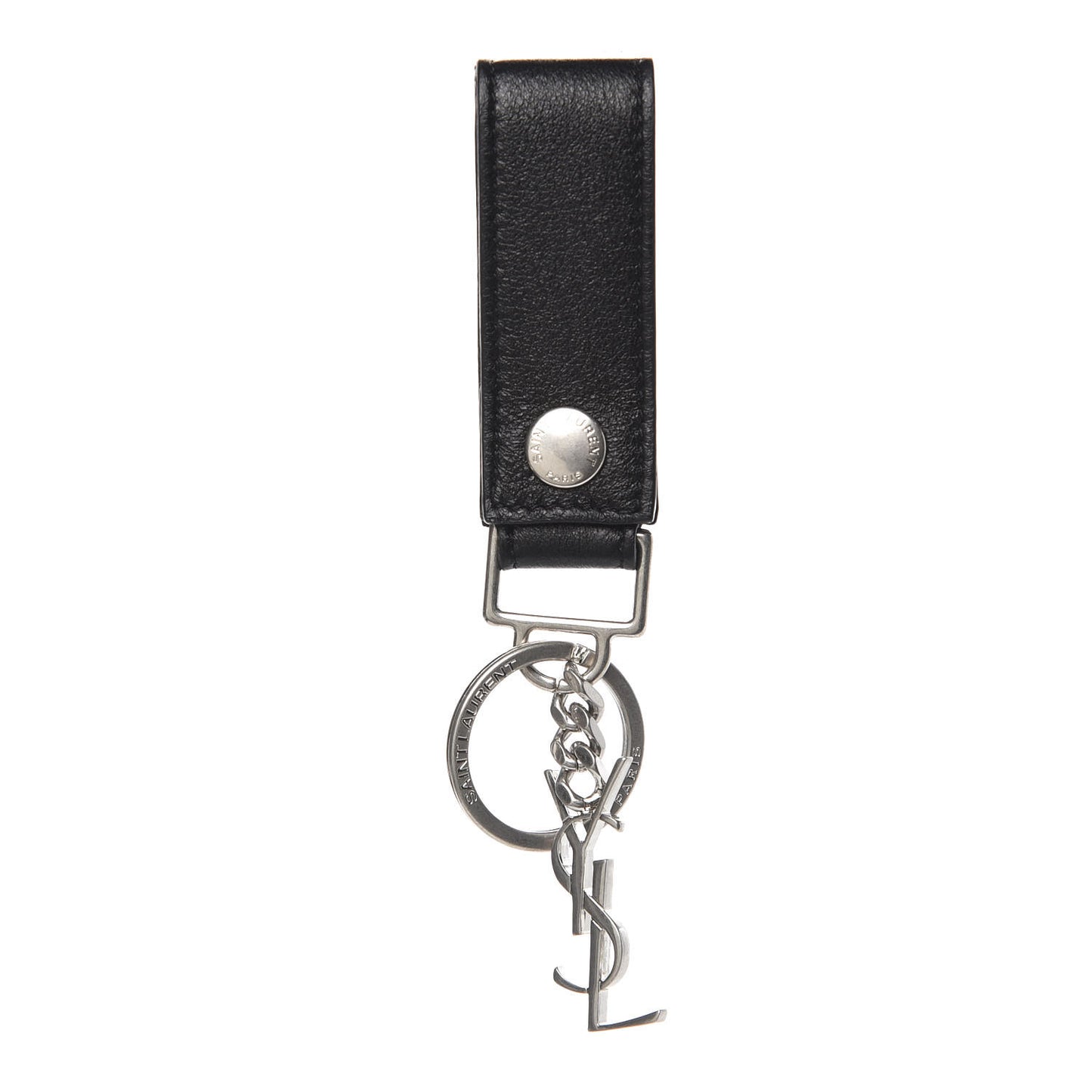 Calfskin Monogram Key Ring Black