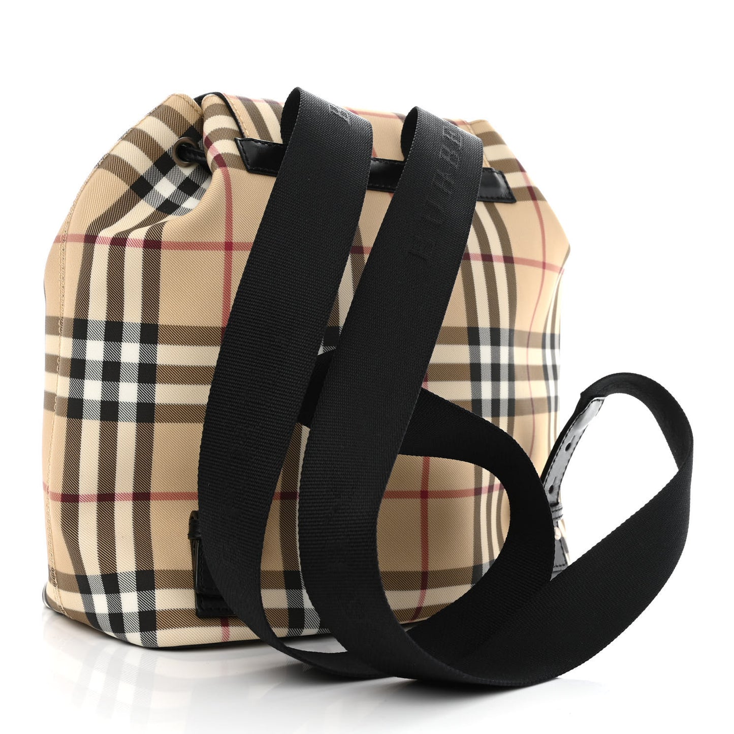 House Check Drawstring Backpack Black