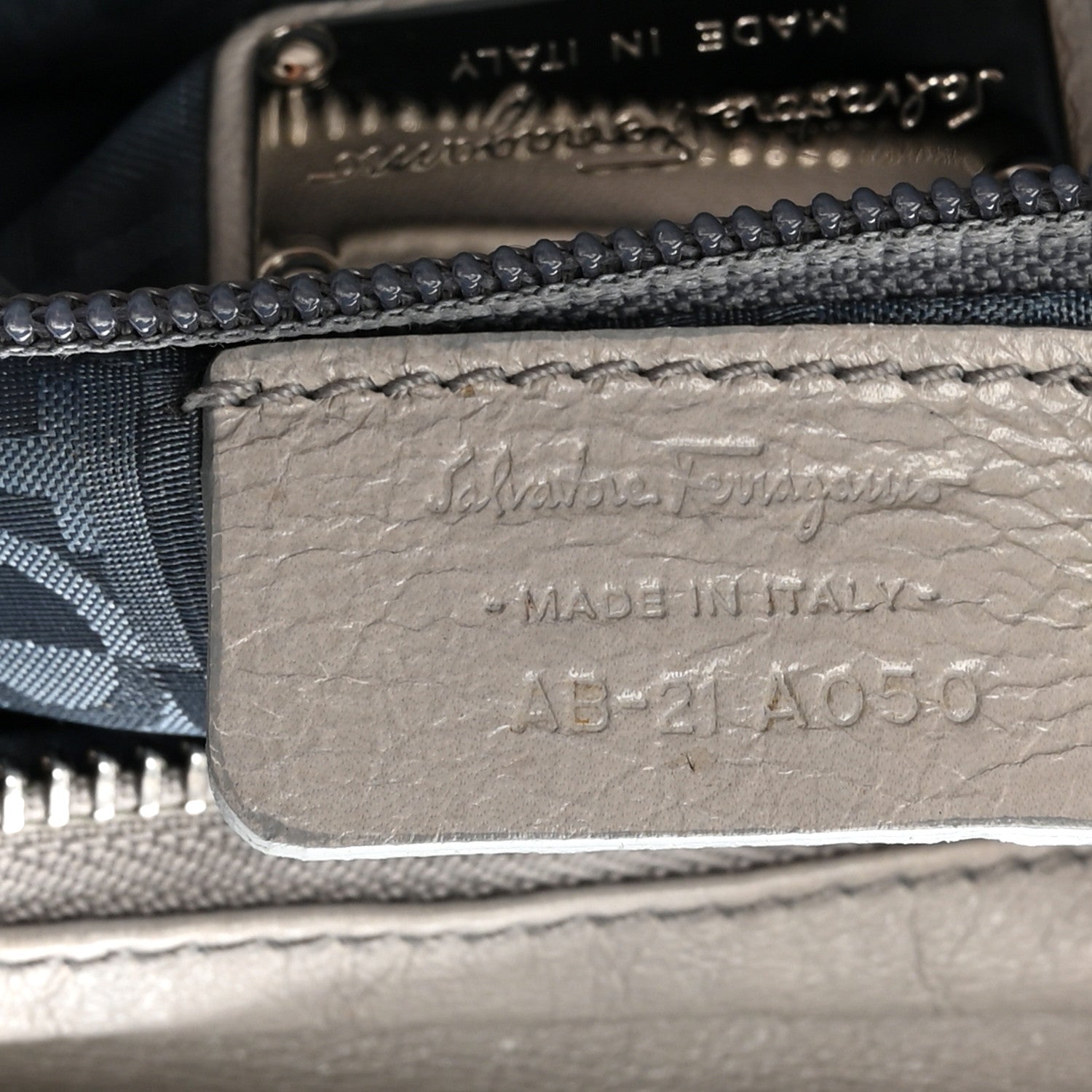 Salvatore Ferragamo Calfskin Marisa Shoulder Bag Grey 7 of 10