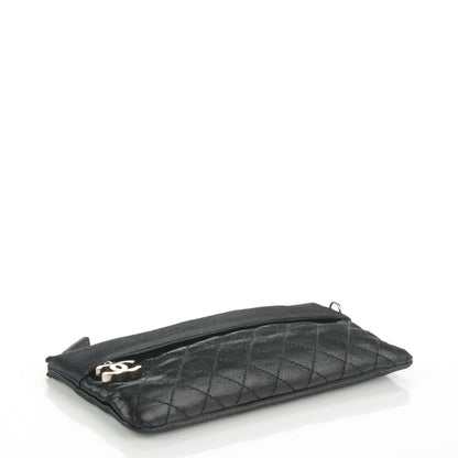 Chanel Coated Canvas Quilted Paris Biarritz Ligne Clutch Black 4 of 7
