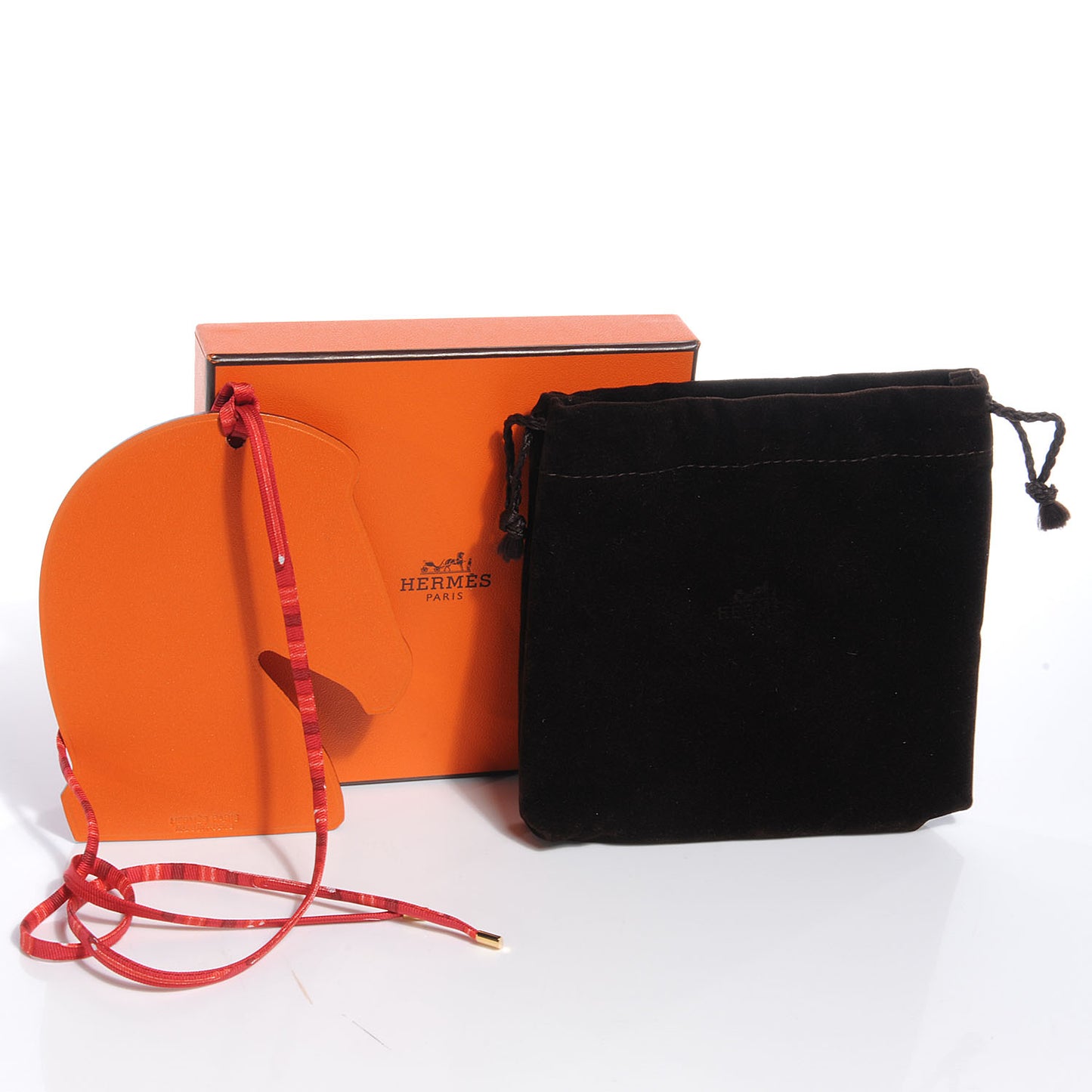Samarcande Horse Ornament Bag Charm Vermillion and Orange
