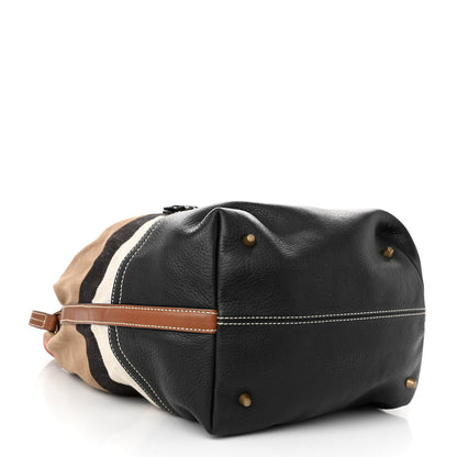 Burberry Grainy Calfskin House Check Canvas Medium Heston Crossbody Tan 5 of 11