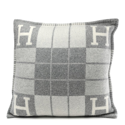Hermes Wool Cashmere Avalon III Pillow PM Ecru Gris Clair 1 of 3