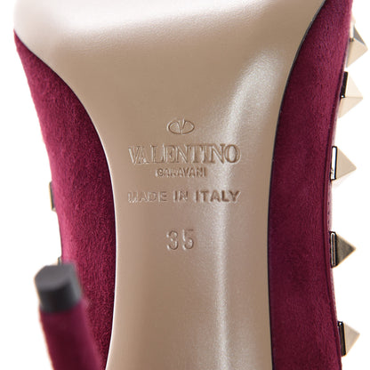 Valentino Garavani Suede Rockstud 85mm Pumps 35 Camelia 6 of 14