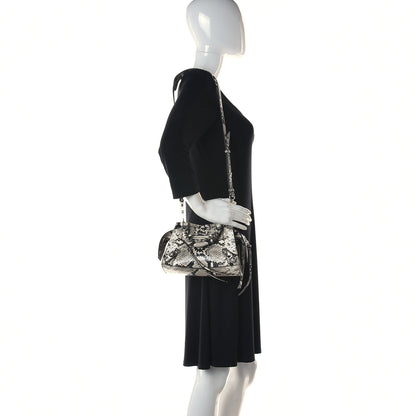 Balenciaga Grained Calfskin Snake Effect Neo Classic Silver Hardware Mini City Black White 2 of 8