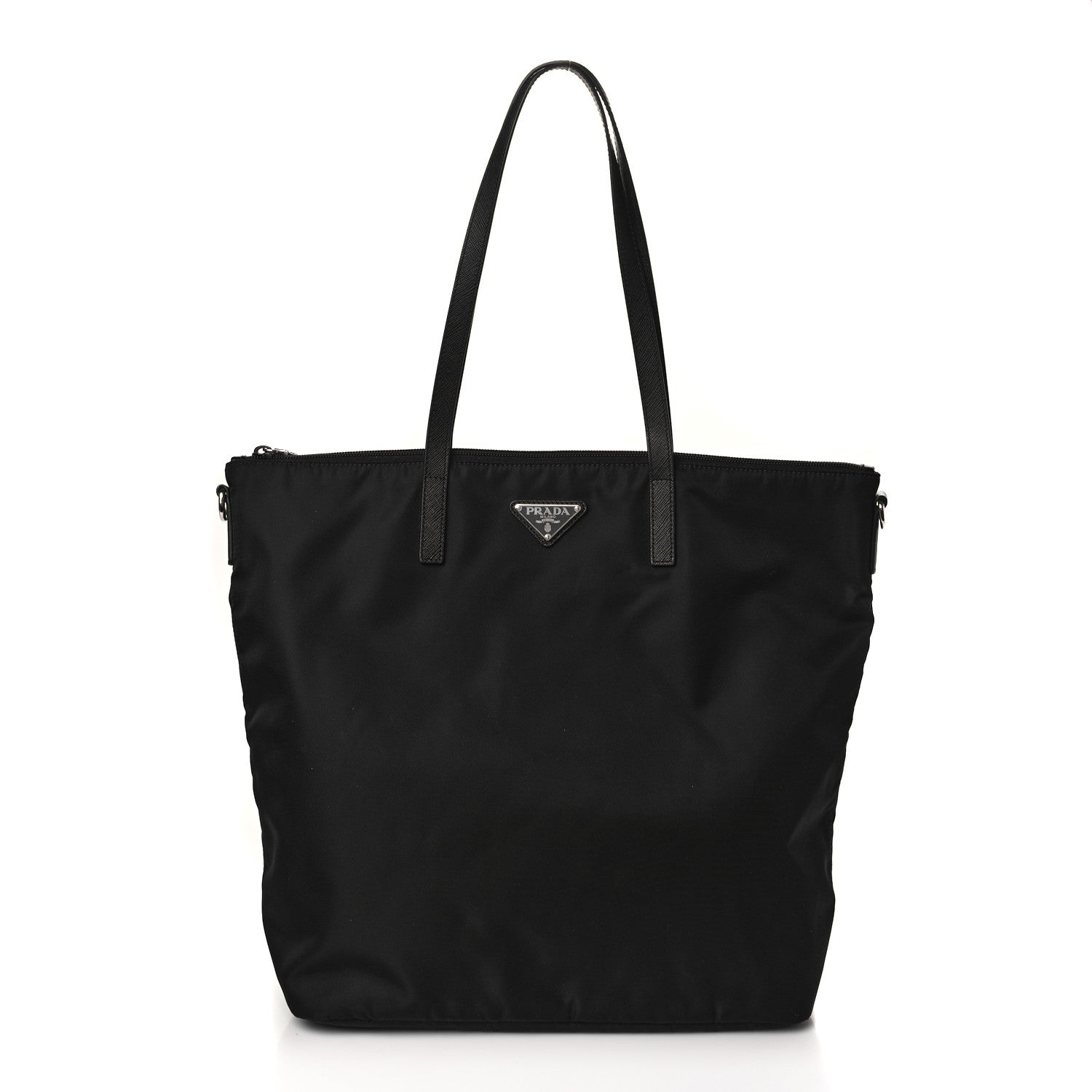 Prada Tessuto Nylon Saffiano Tote Black 1 of 7