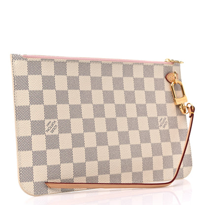 Louis Vuitton Damier Azur Neverfull MM GM Pochette Rose Ballerine 3 of 8