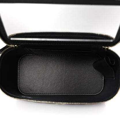 Chanel Lambskin Quilted Metal Small Top Handle Vanity Case With Chain Black 5 of 10