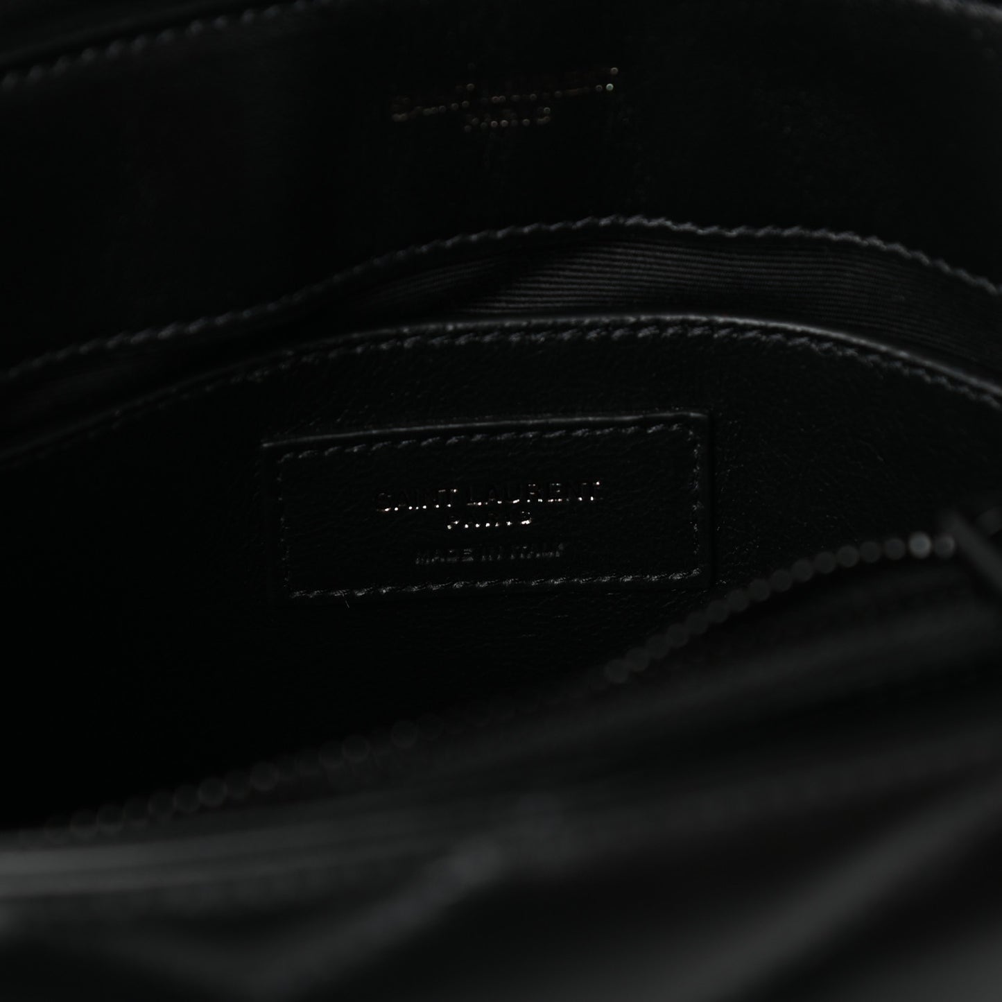 Calfskin Y Quilted Monogram Small Loulou Chain Satchel Black