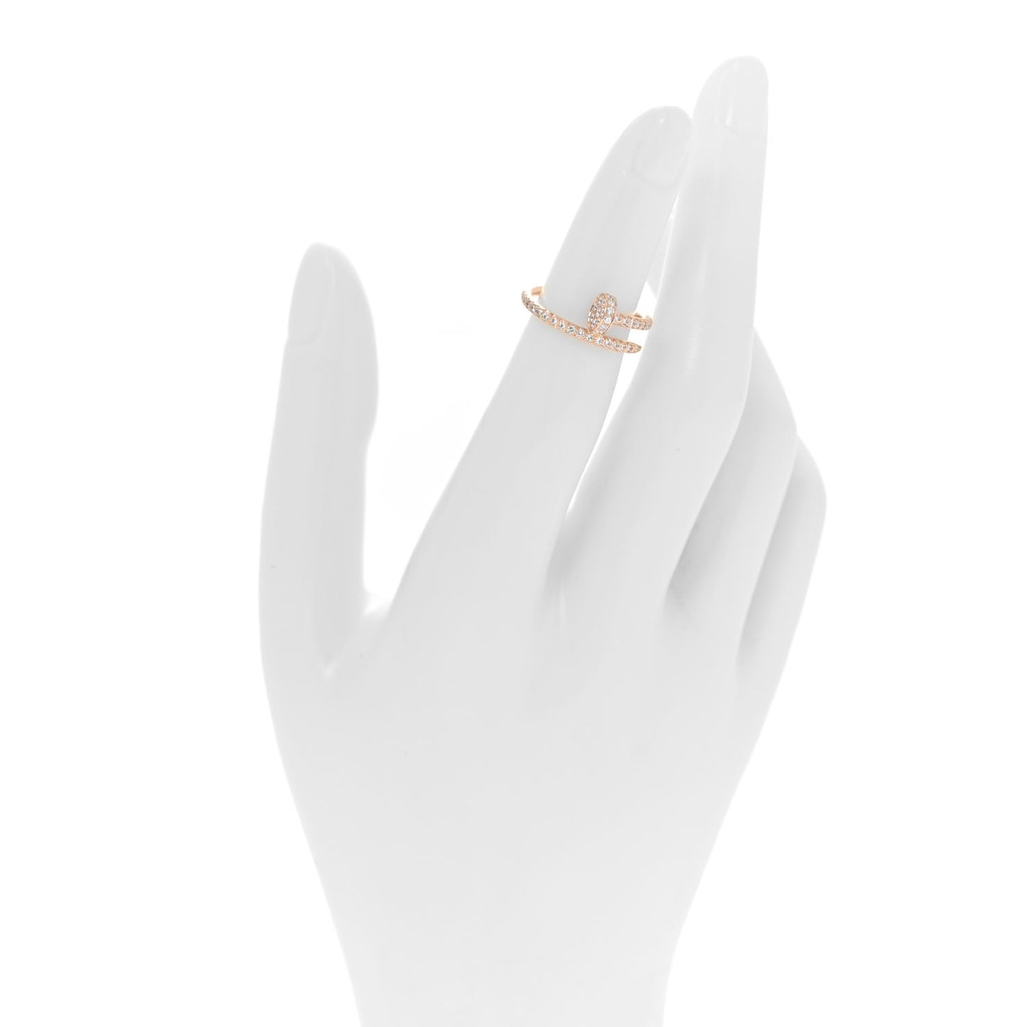 18K Pink Gold Diamond Juste Un Clou Paved Ring 48 4.5
