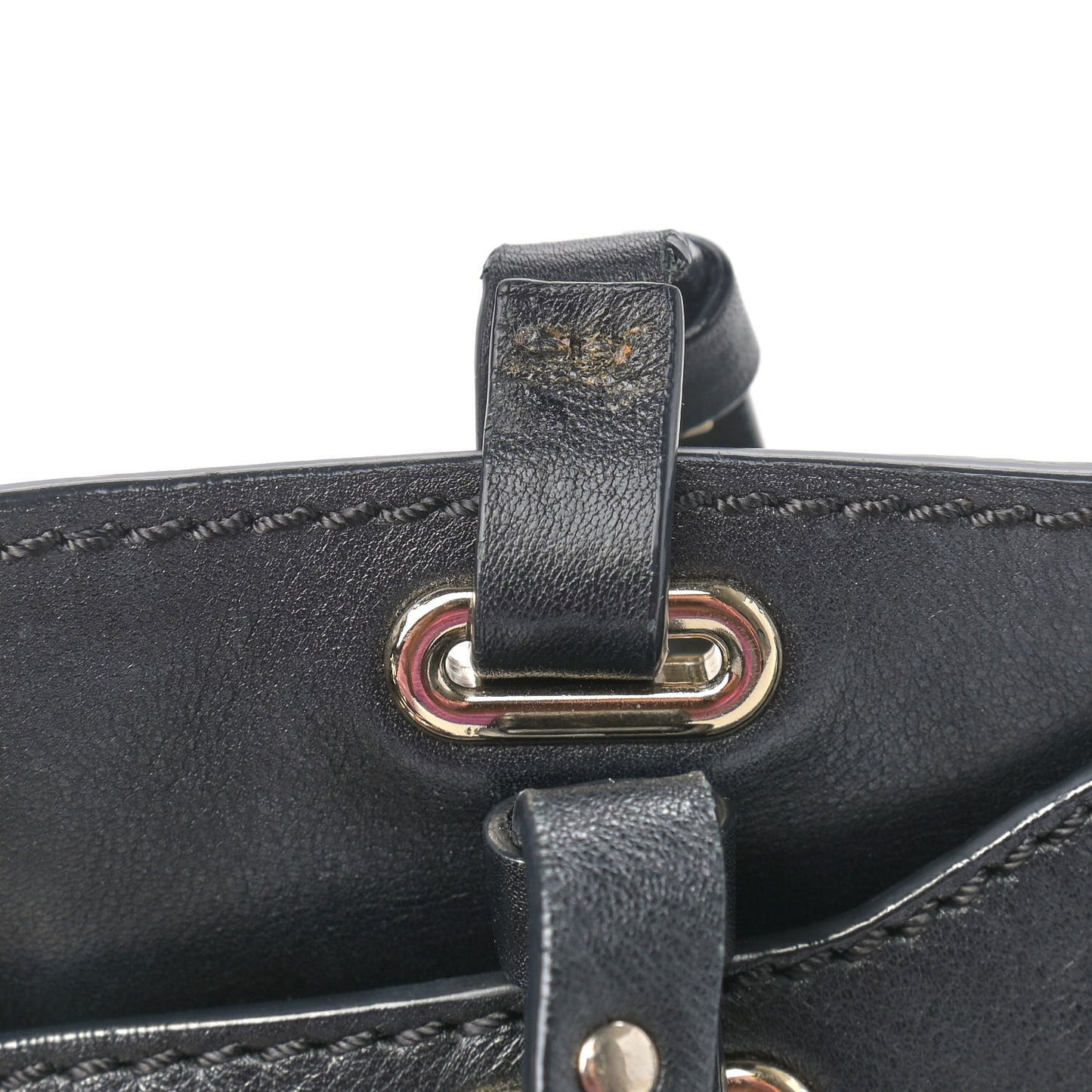 Vitello Small Rockstud Tote Black