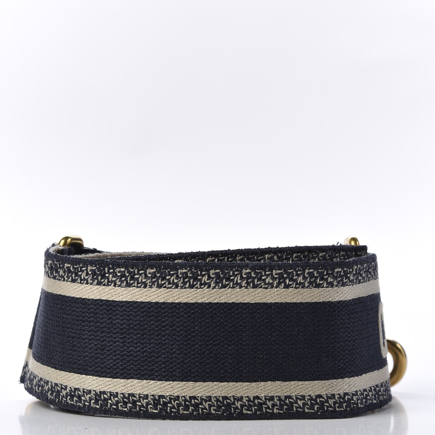 Christian Dior Canvas Embroidered Shoulder Strap Black 2 of 3