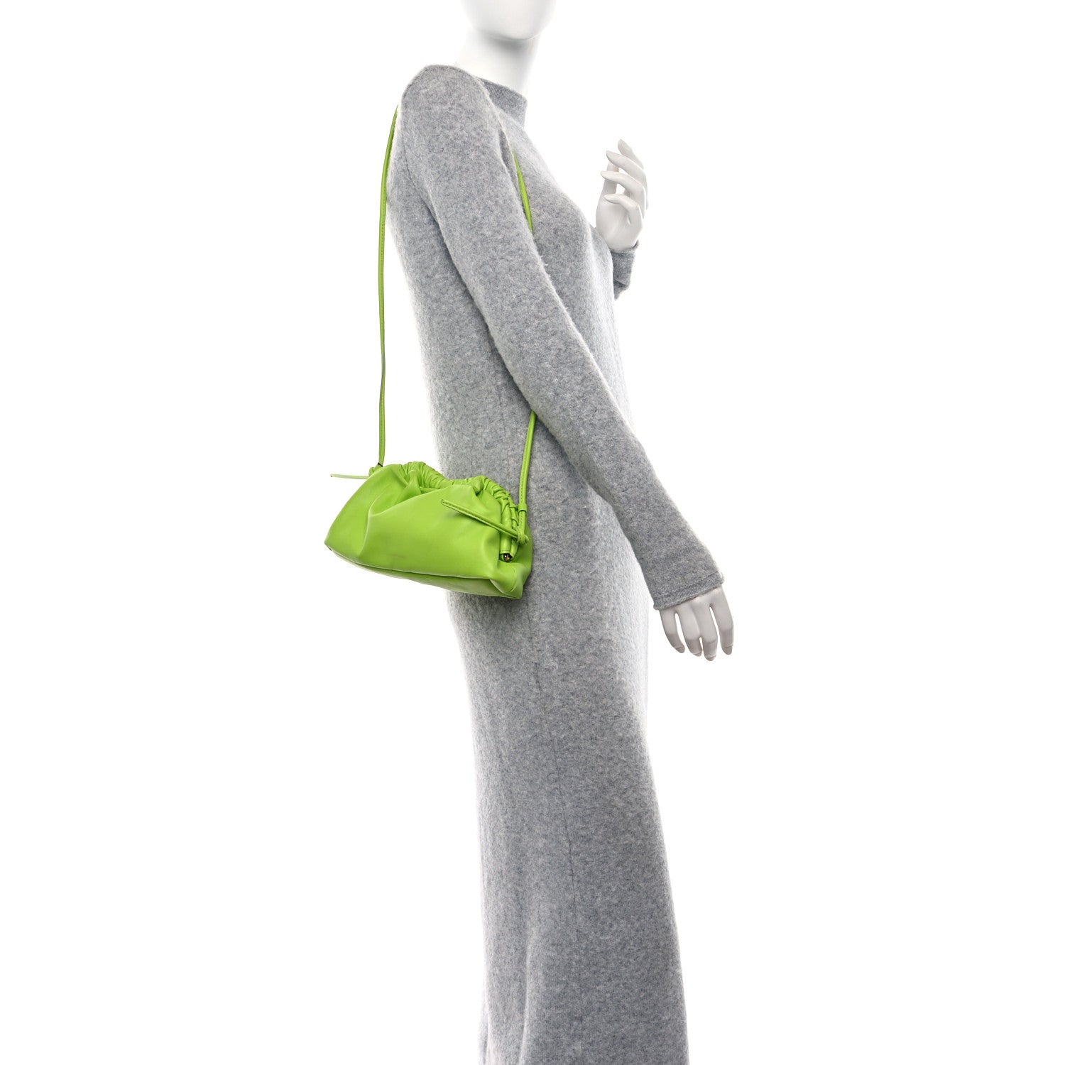 Mansur Gavriel Lambskin Mini Cloud Clutch Electric Lime 2 of 8