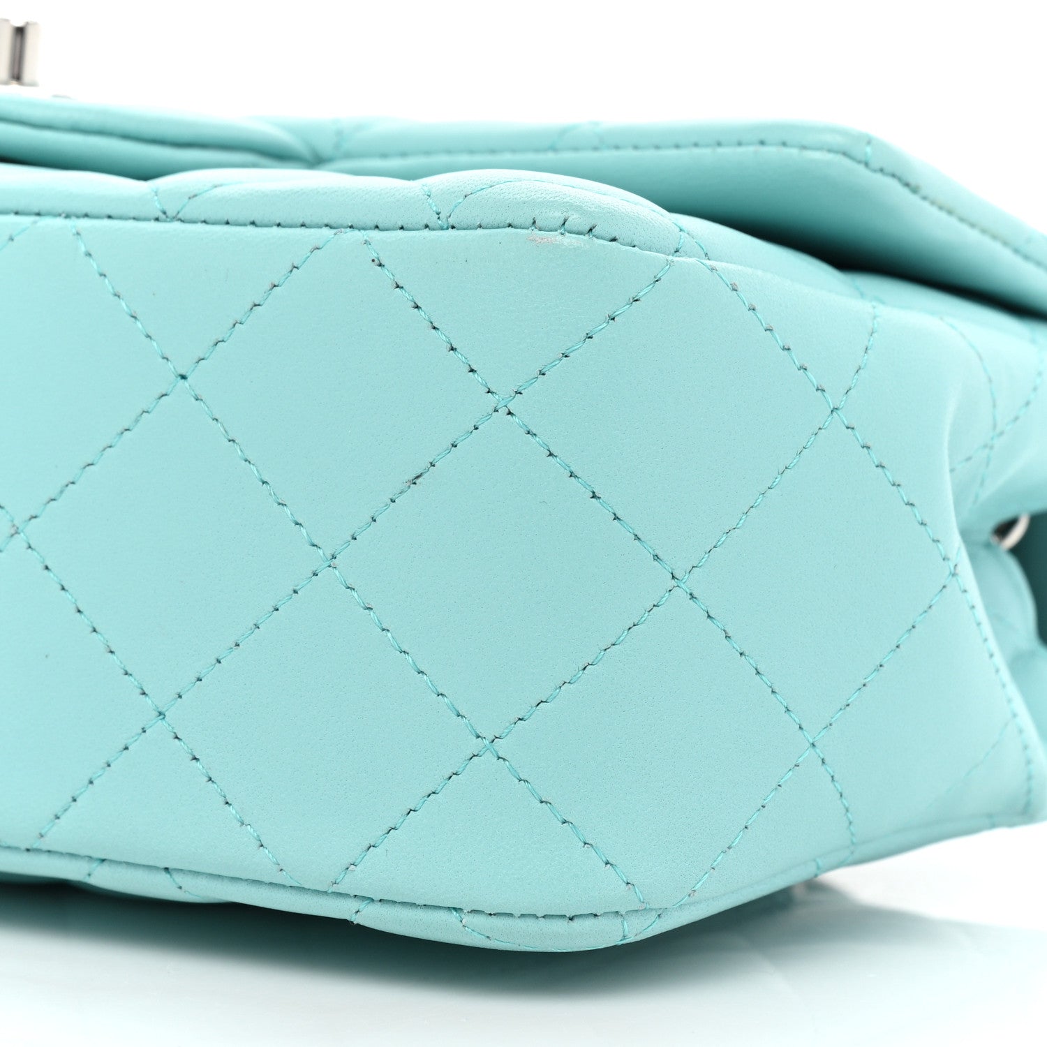 Chanel Lambskin Quilted Mini Rectangular Flap Light Blue 8 of 11