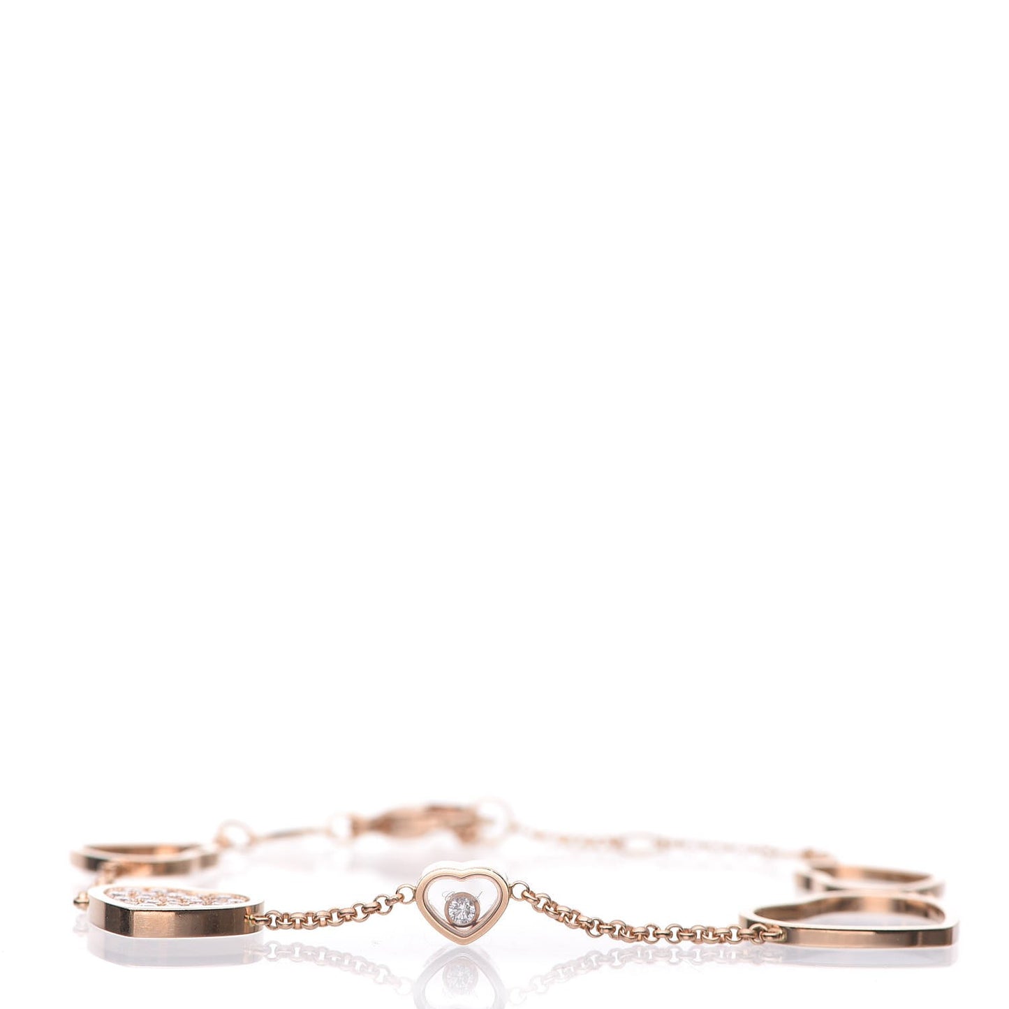 18K Rose Gold Diamond Happy Hearts Bracelet