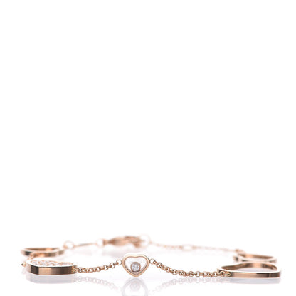 Chopard 18K Rose Gold Diamond Happy Hearts Bracelet 1 of 9