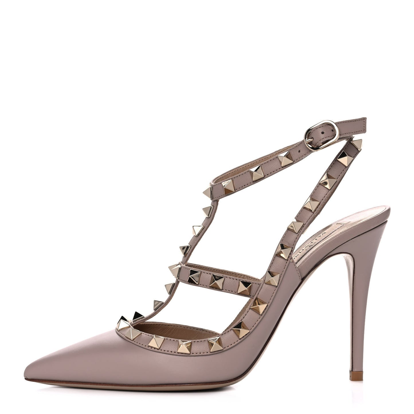 Nappa Rockstud Ankle Strap Pumps 37.5 Poudre