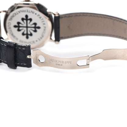 Patek Philippe 18K White Gold Alligator 38mm Calatrava Automatic Watch Black 5153G-001 5 of 6