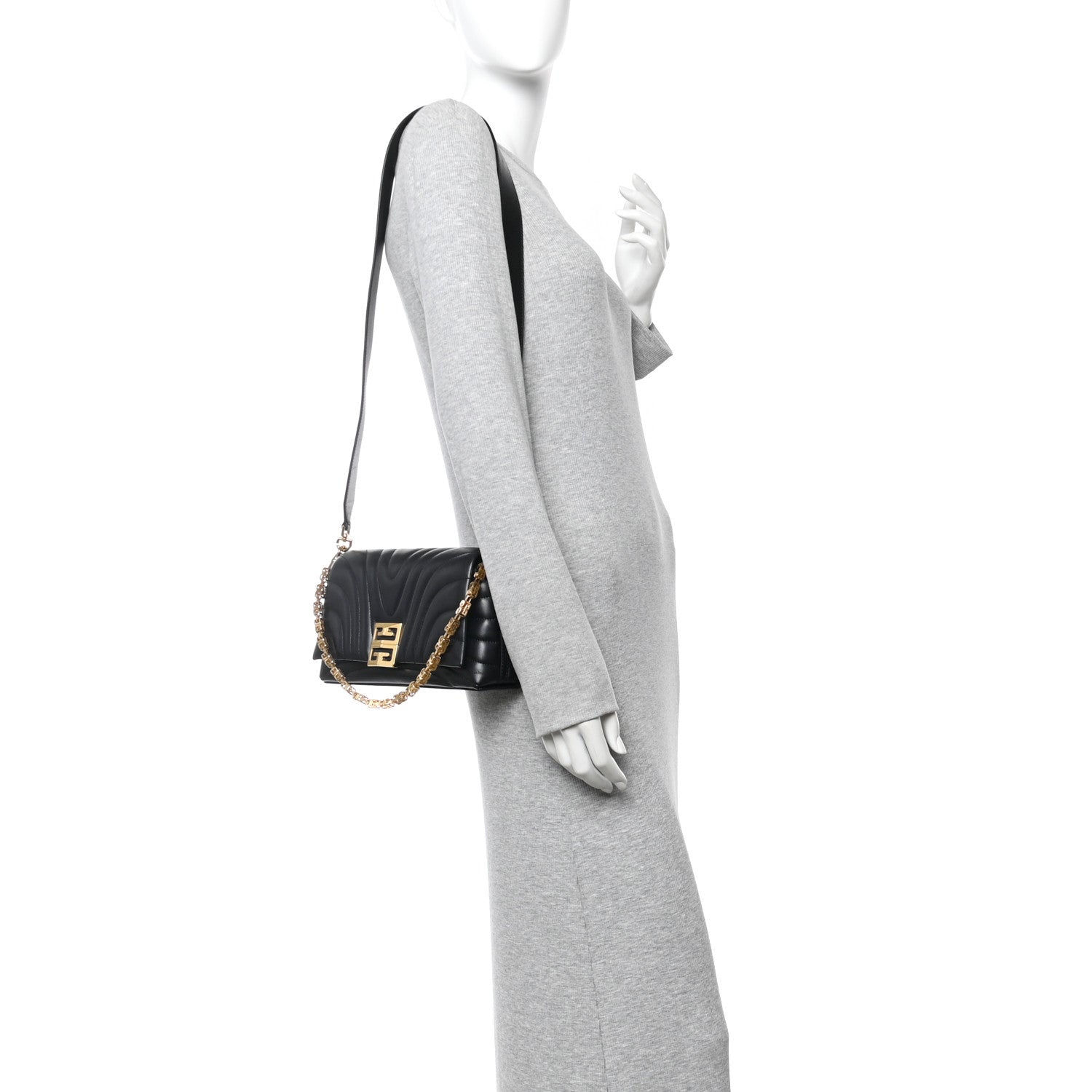 Givenchy Soft Calfskin 4G Quilted Small Shoulder Bag Black 2 of 9
