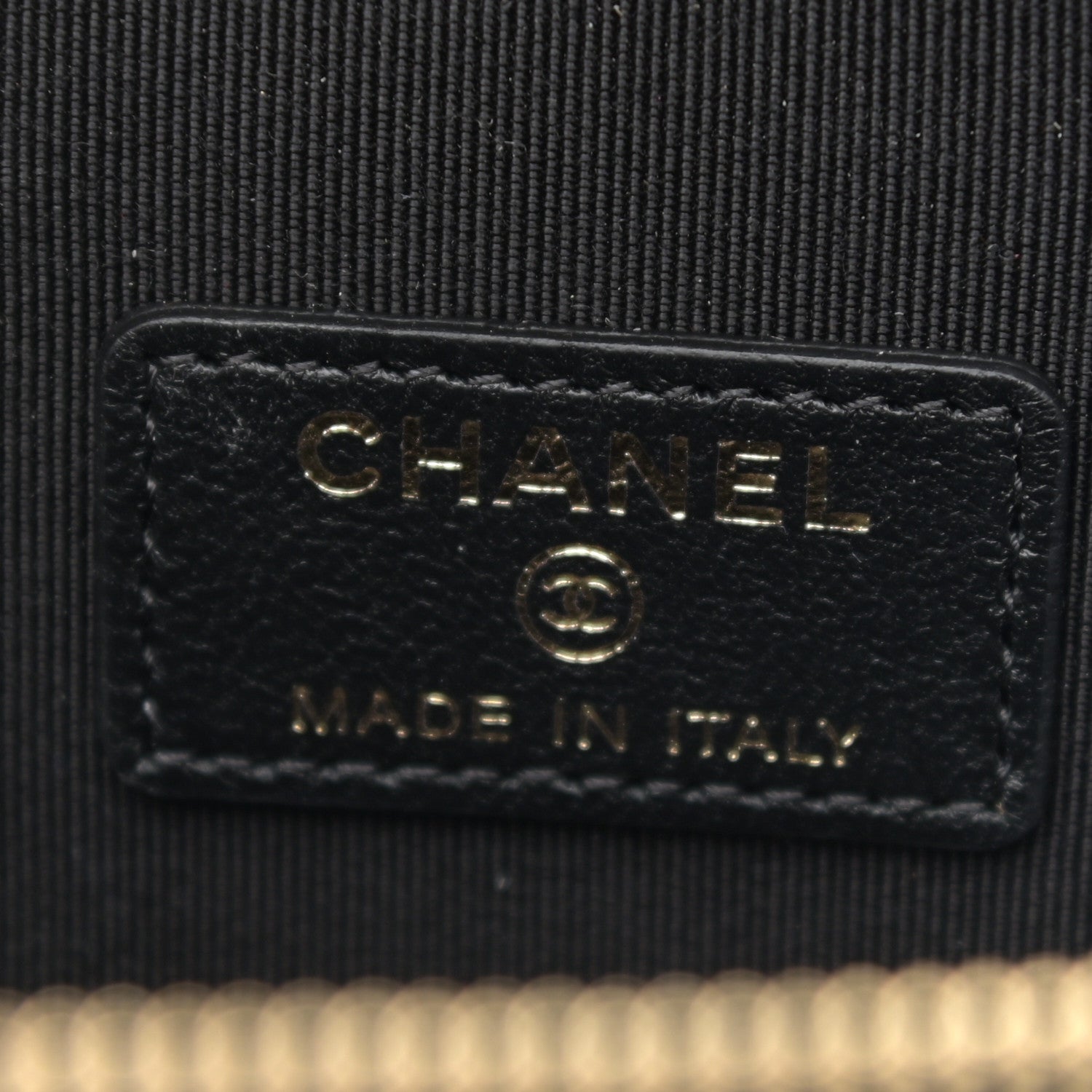 Chanel Lambskin Quilted Mini Camellia Bow Vanity Case With Chain Black 6 of 9