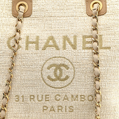 Chanel Canvas Medium Deauville Tote Light Beige 8 of 14