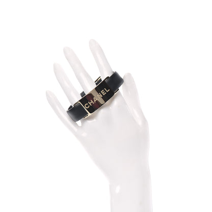 Chanel Calfskin Logo Buckle Bracelet Black 2 of 4