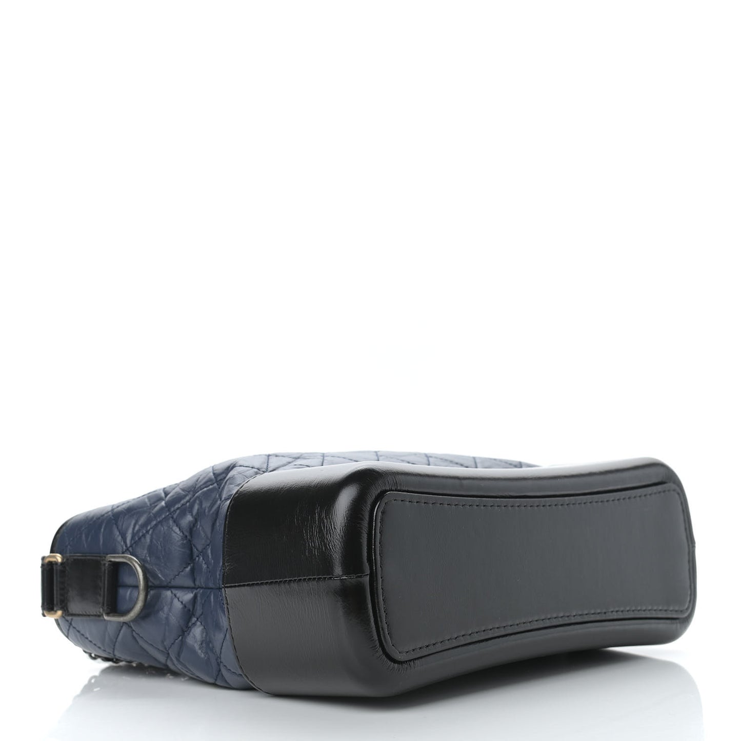Aged Calfskin Quilted Medium Gabrielle Hobo Navy Black