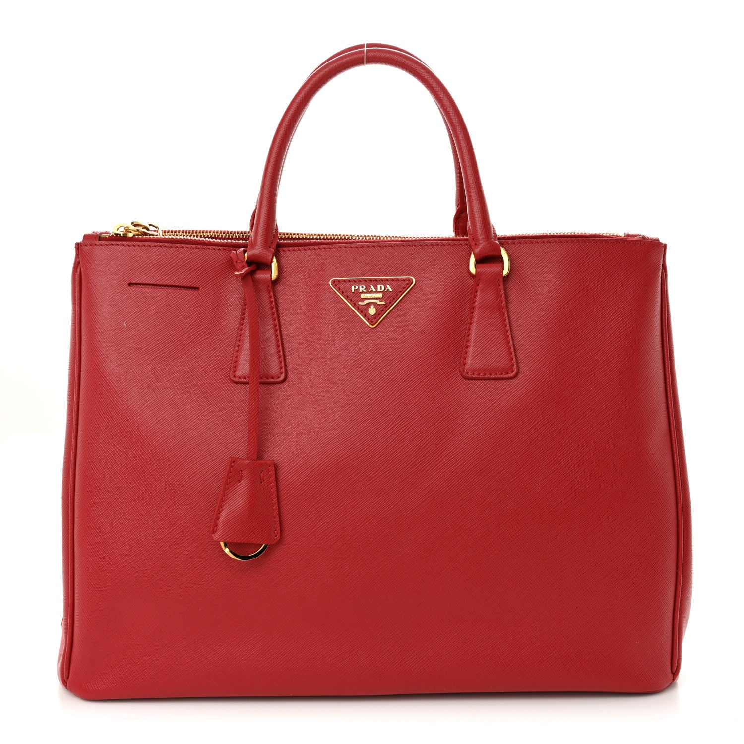 Prada Saffiano Lux Large Galleria Double Zip Tote Fuoco 1 of 13
